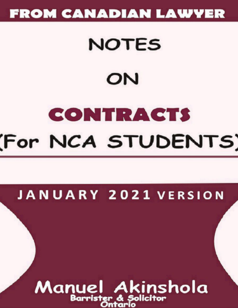 Contract Notes | NCA Tutoring & Exam Prep.